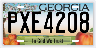 GA license plate PXE4208