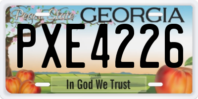 GA license plate PXE4226