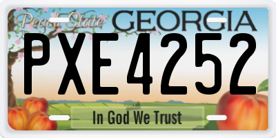 GA license plate PXE4252