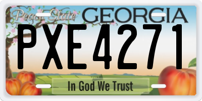 GA license plate PXE4271