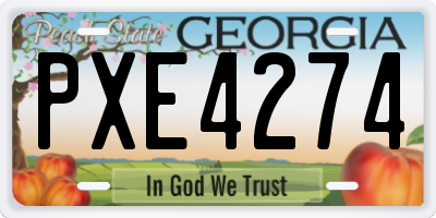 GA license plate PXE4274