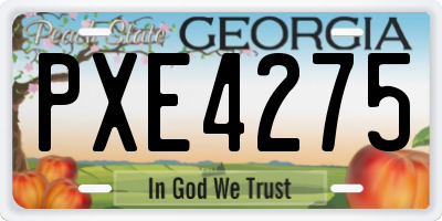 GA license plate PXE4275