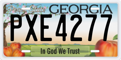 GA license plate PXE4277