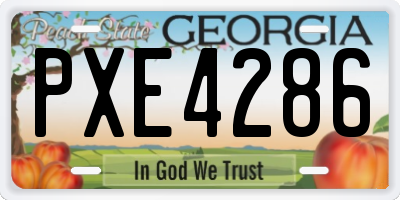 GA license plate PXE4286