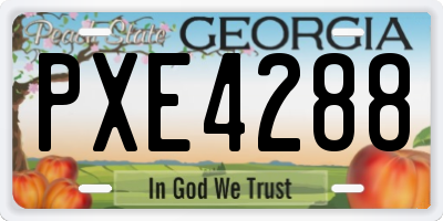 GA license plate PXE4288