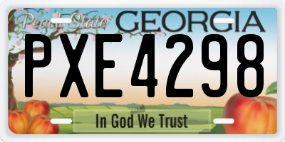 GA license plate PXE4298