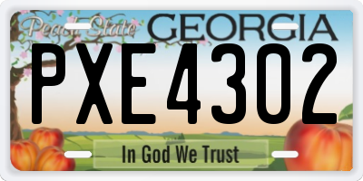 GA license plate PXE4302