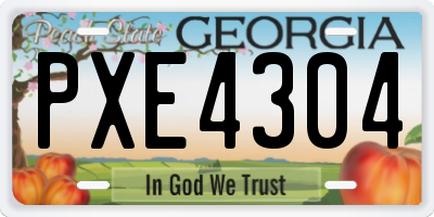 GA license plate PXE4304
