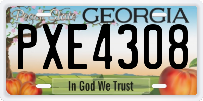 GA license plate PXE4308
