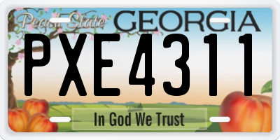 GA license plate PXE4311