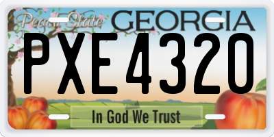 GA license plate PXE4320