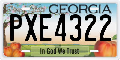 GA license plate PXE4322