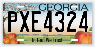 GA license plate PXE4324
