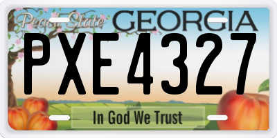 GA license plate PXE4327