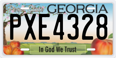 GA license plate PXE4328