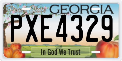 GA license plate PXE4329
