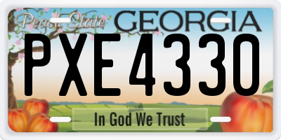 GA license plate PXE4330