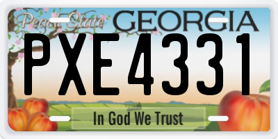 GA license plate PXE4331