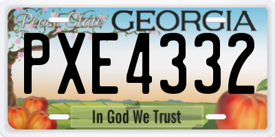 GA license plate PXE4332