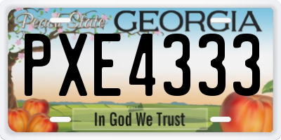 GA license plate PXE4333