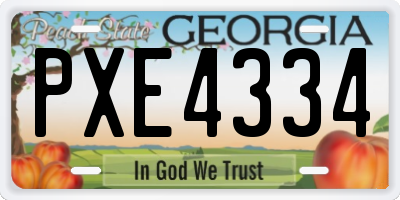 GA license plate PXE4334