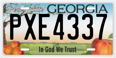 GA license plate PXE4337