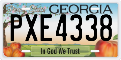 GA license plate PXE4338