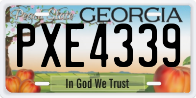 GA license plate PXE4339