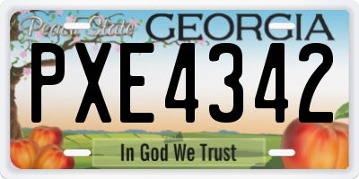 GA license plate PXE4342