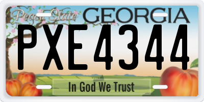 GA license plate PXE4344