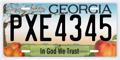 GA license plate PXE4345