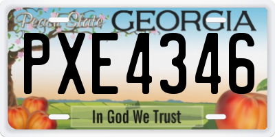GA license plate PXE4346