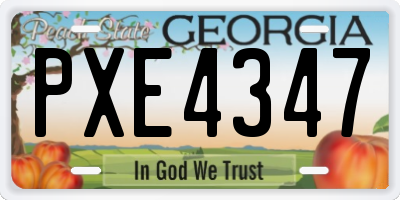 GA license plate PXE4347
