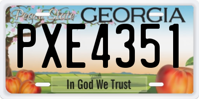 GA license plate PXE4351