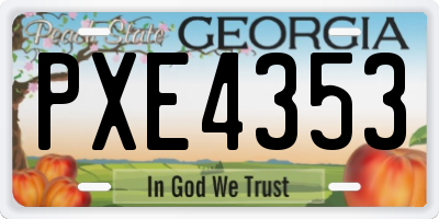 GA license plate PXE4353