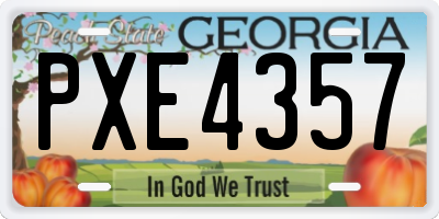 GA license plate PXE4357