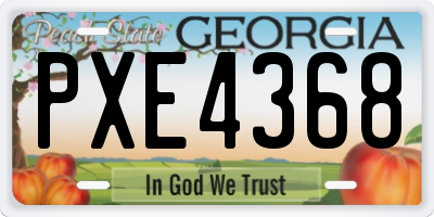 GA license plate PXE4368