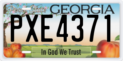 GA license plate PXE4371