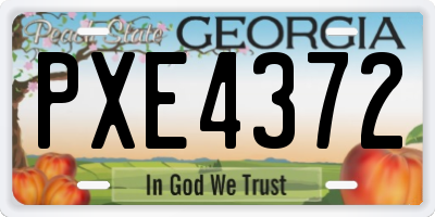 GA license plate PXE4372