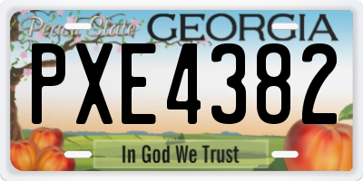 GA license plate PXE4382