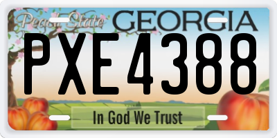 GA license plate PXE4388