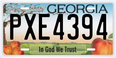 GA license plate PXE4394