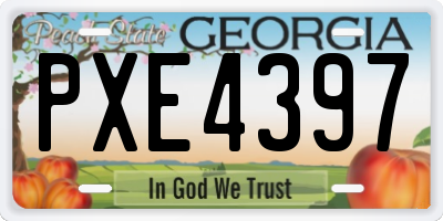 GA license plate PXE4397