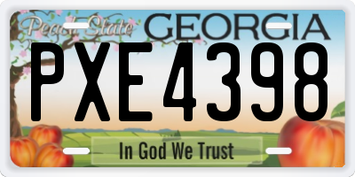 GA license plate PXE4398