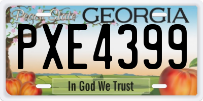 GA license plate PXE4399