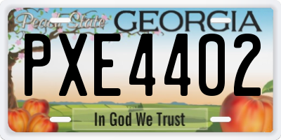 GA license plate PXE4402