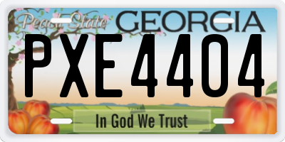 GA license plate PXE4404