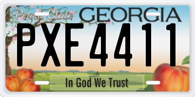 GA license plate PXE4411