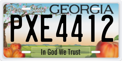 GA license plate PXE4412