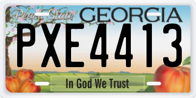 GA license plate PXE4413